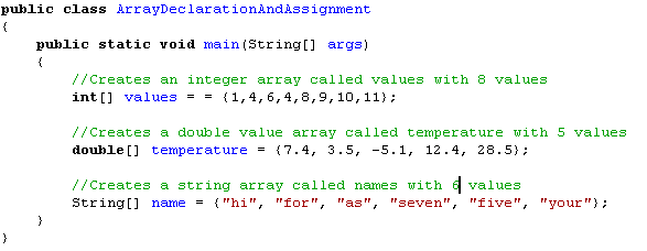 IB Computer Science Assign Values to Array Java