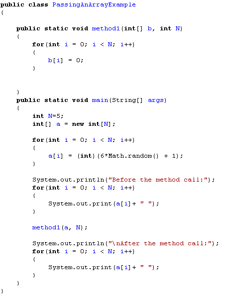 IB Computer Science Java Passing Array by Reference