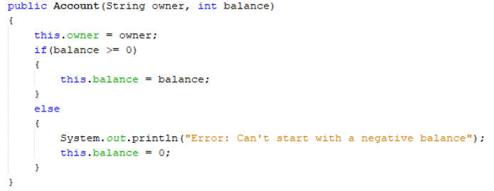 IB Computer Science Java Constructor Create