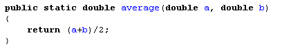 IB Computer Science Java methods average