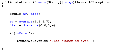 IB Computer Science Java Calling Methods