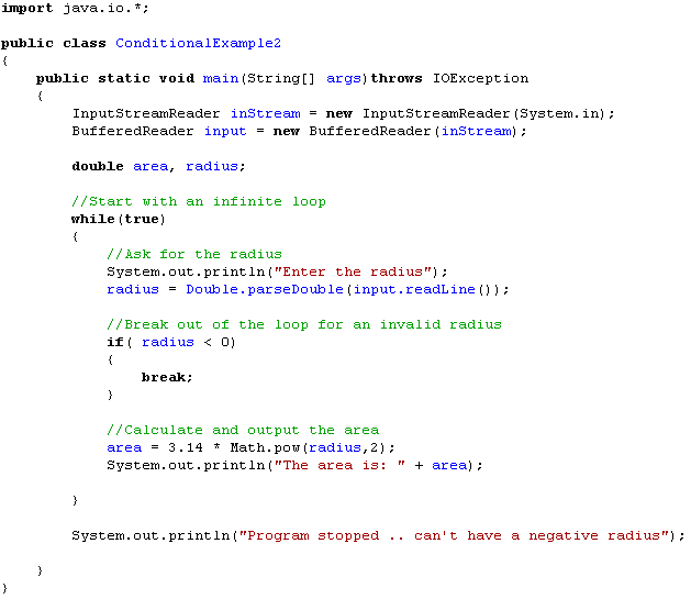 IB Computer Science Conditional Java Loop