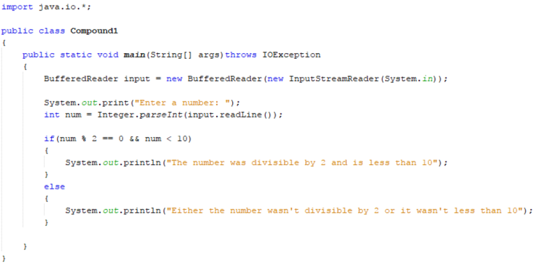 IB Computer Science Java Compound Comparison 1