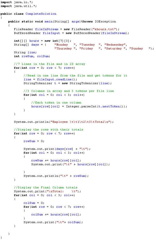 IB Computer Science 2D Array Example Complete