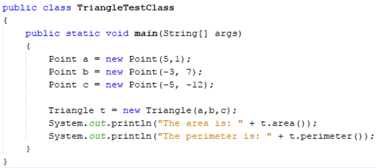 IB Computer Science Triangle Class Testing